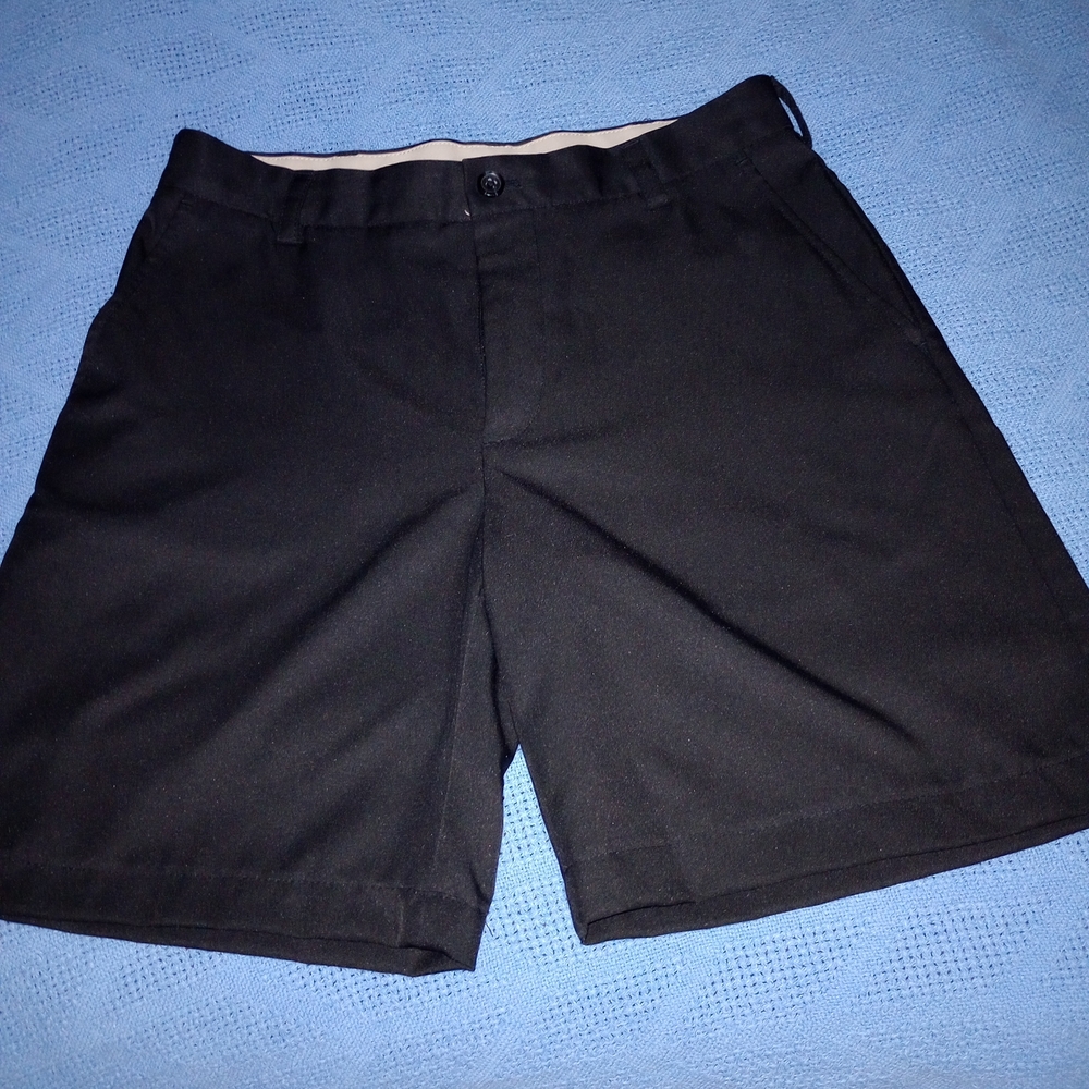 Men's Black Flat Front Shorts